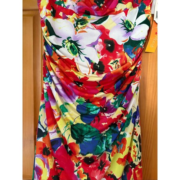 Lauren Ralph Lauren  Faux Wrap Ruched Poppy Floral Jersey Dress SZ 8 NWT - Picture 8 of 15